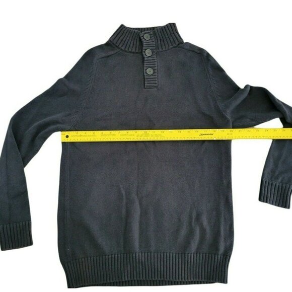 J. Crew Men's Black Knit Sweater Medium Button Collared - Picture 5 of 5